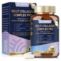 18-in-1 Collagen Pro with Hyaluronic Aicd, Keratin, Biotin, VIT A C & E for Skin, Hair, Nails, Joint & Beauty - Multi Collagen Peptides Capsules with Type I II III V & X for Women & Men - 120 Caps