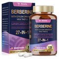 27-in-1 Berberine Supplement with Ceylon Cinnamon, Milk Thistle - Pure Berberine 6000mg - Berberine Plus for Immune, Better Figure, Liver & Gut Health, Vegan Supplements for Men & Women - 120 Caps