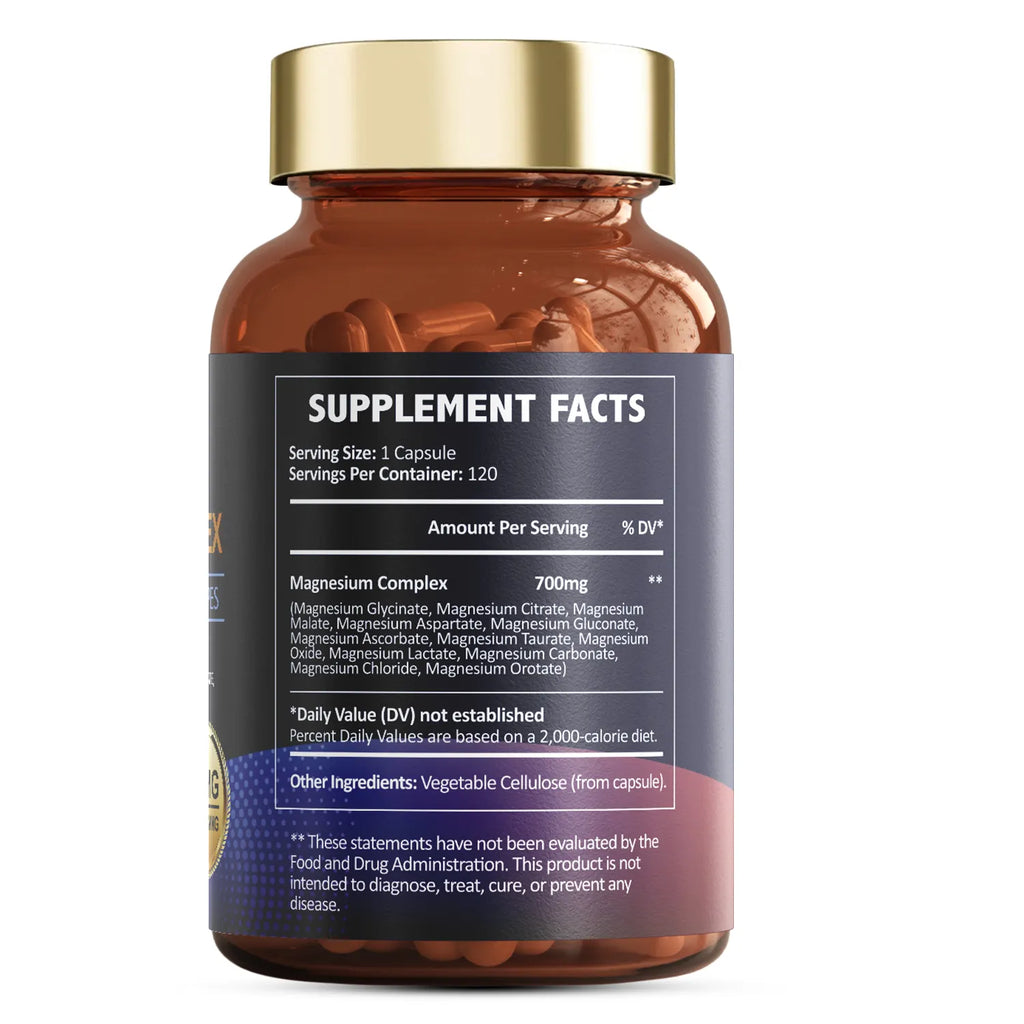 12-in-1 Magnesium Complex Capsules – Multi-Form Magnesium Dietary Supplement for Daily Wellness & Nutrition