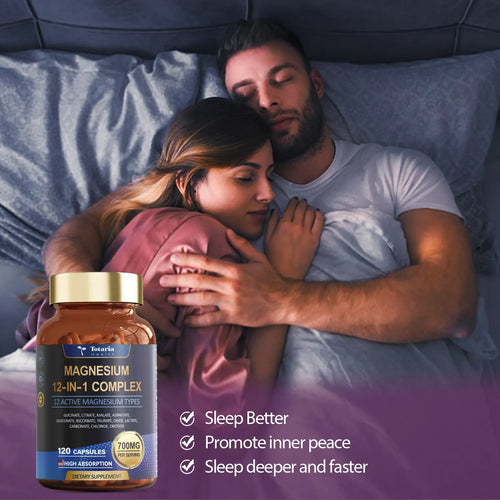 12-in-1 Magnesium Complex Capsules – Multi-Form Magnesium Dietary Supplement for Daily Wellness & Nutrition